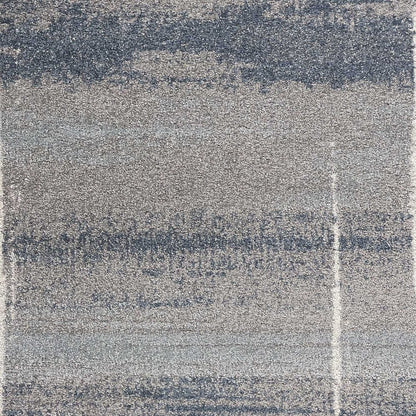 7' X 10' Blue And Gray Abstract Area Rug