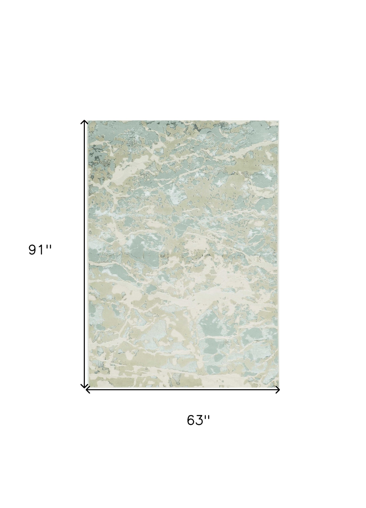 5' X 8' Sand Gray and Green Abstract Area Rug