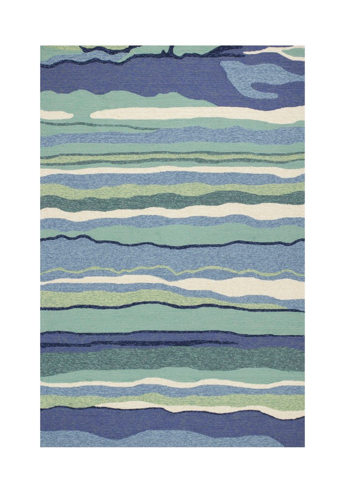 2' X 3' Blue and Ivory Abstract Handmade Indoor Outdoor Area Rug