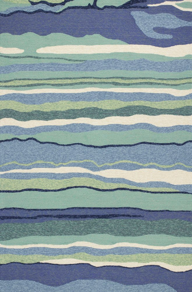 2' X 3' Blue and Ivory Abstract Handmade Indoor Outdoor Area Rug