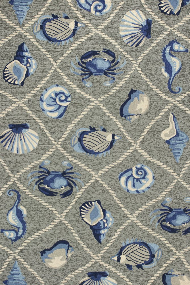 8' X 10' Gray Abstract Indoor Outdoor Area Rug