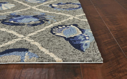 3' X 5' Gray Abstract Handmade Indoor Outdoor Area Rug