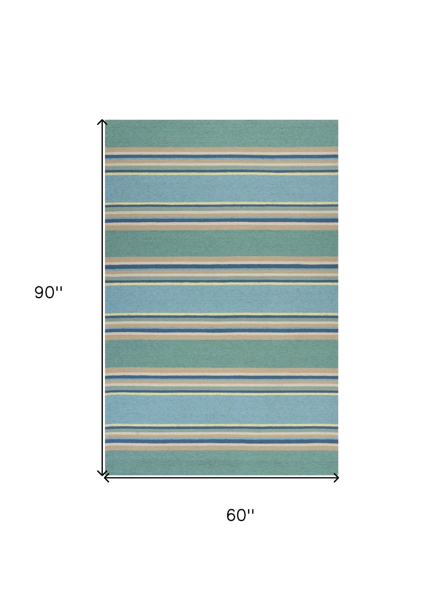 8' X 10' Blue Striped Handmade Indoor Outdoor Area Rug