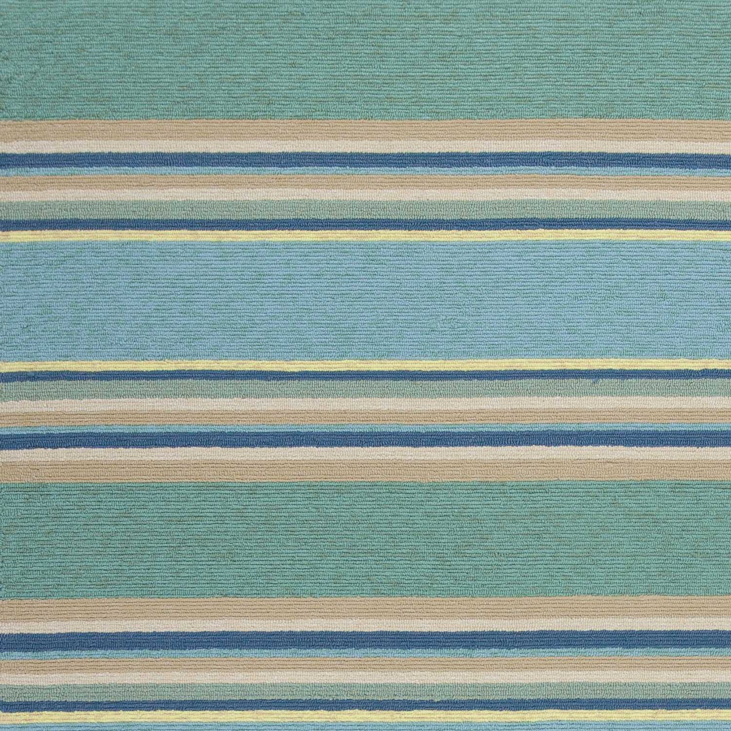 8' X 10' Blue Striped Handmade Indoor Outdoor Area Rug