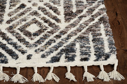 2' X 3' Green Taupe And Ivory Floral Medallion Area Rug