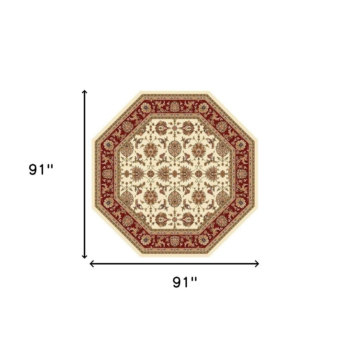 9' X 13'  Polypropylene Ivory Or Red Area Rug