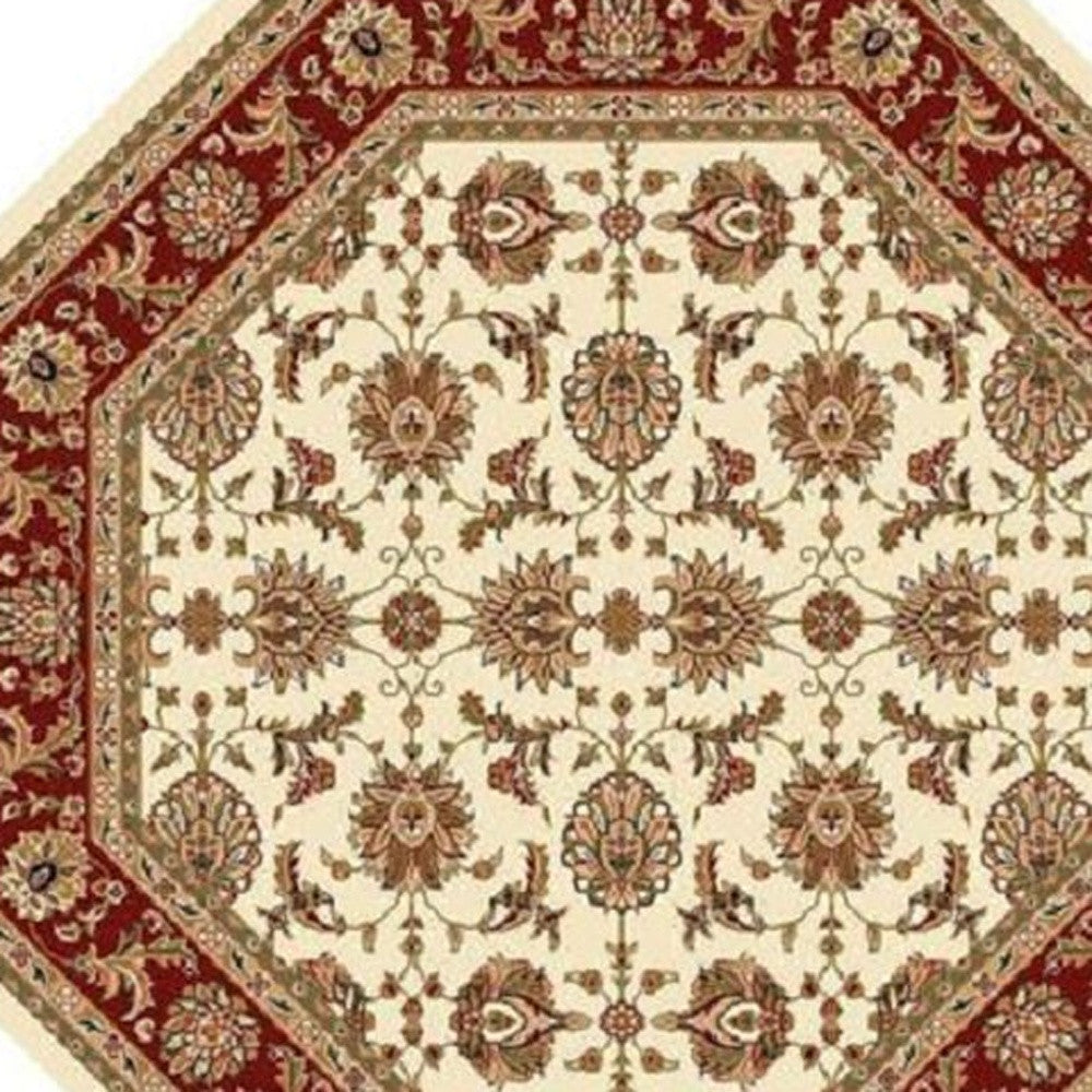 9' X 13'  Polypropylene Ivory Or Red Area Rug