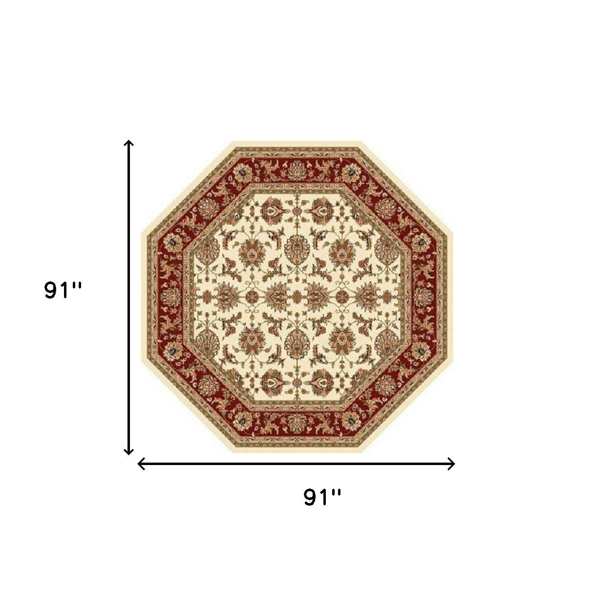 9' X 13'  Polypropylene Ivory Or Red Area Rug