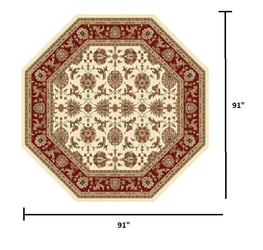 9' X 13'  Polypropylene Ivory Or Red Area Rug