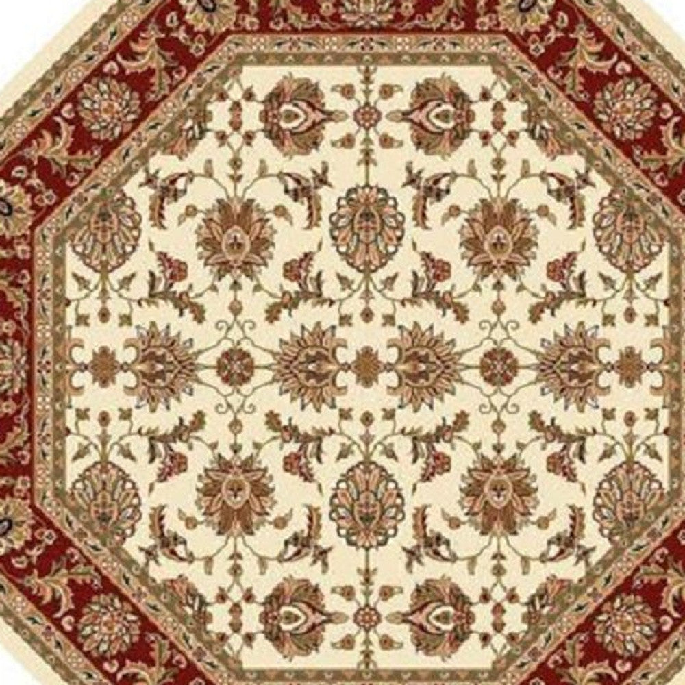 9' X 13'  Polypropylene Ivory Or Red Area Rug