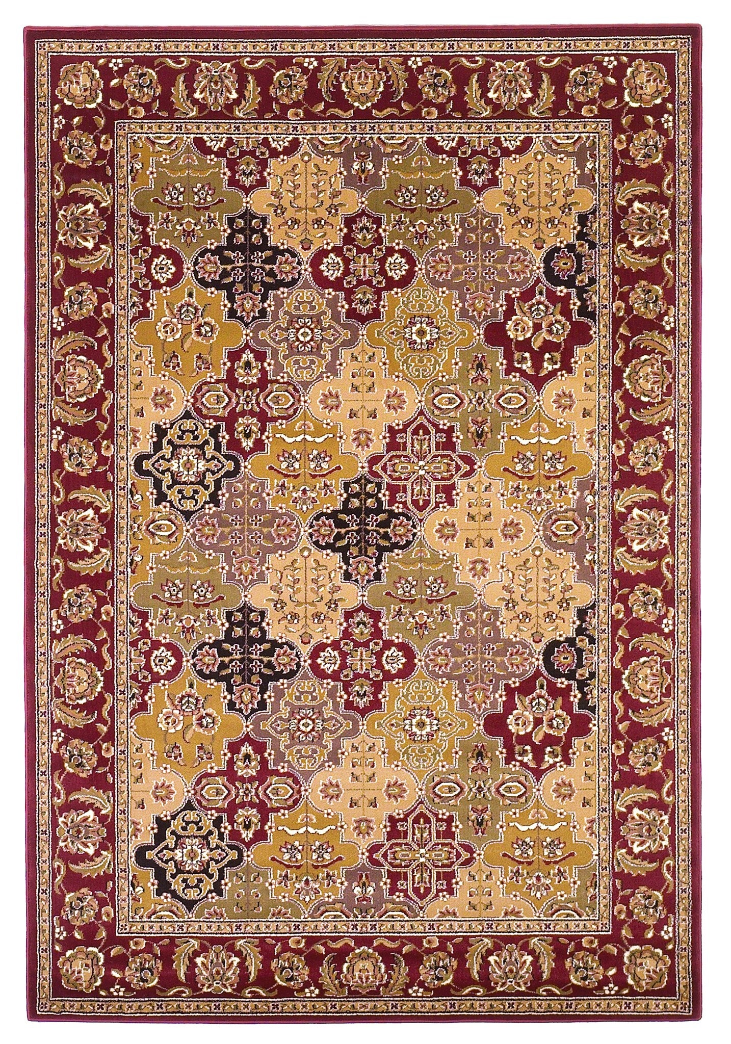 Red Octagon Quatrefoil Area Rug