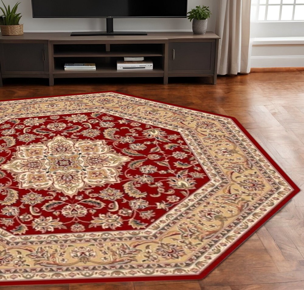 7' X 10'  Polypropylene Red Or  Beige Area Rug