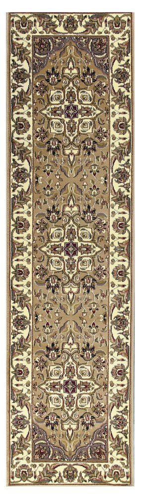 8' Beige And Ivory Floral Medallion Octagon Rug