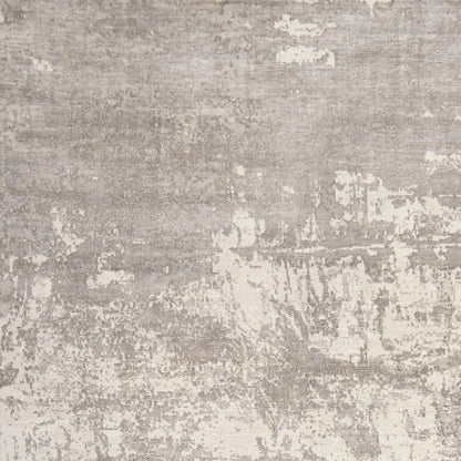 8' X 11' Beige And Ivory Abstract Hand Loomed Area Rug