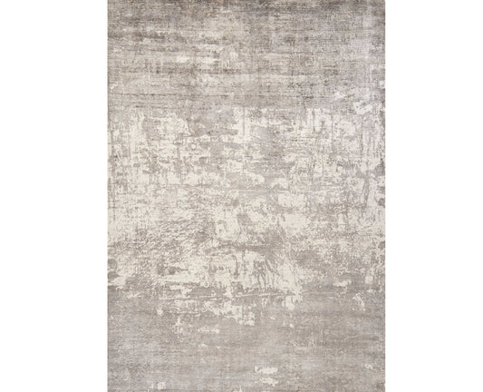 5' X 7' Beige Hand Loomed Abstract Brushstroke Indoor Area Rug