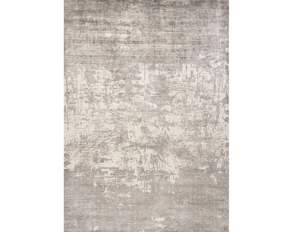 8' X 11' Beige And Ivory Abstract Hand Loomed Area Rug