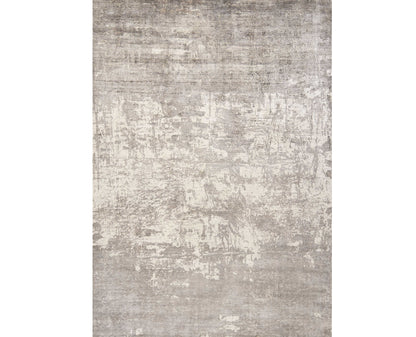 8' X 11' Beige And Ivory Abstract Hand Loomed Area Rug