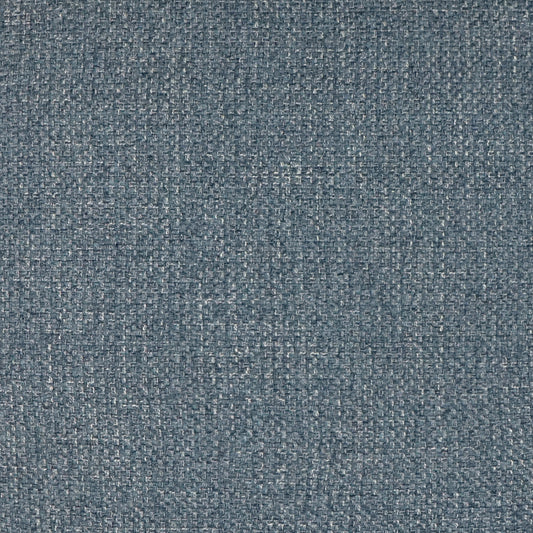 Blue-gray woven fabric close-up with subtle heather flecks and a denim-like texture.