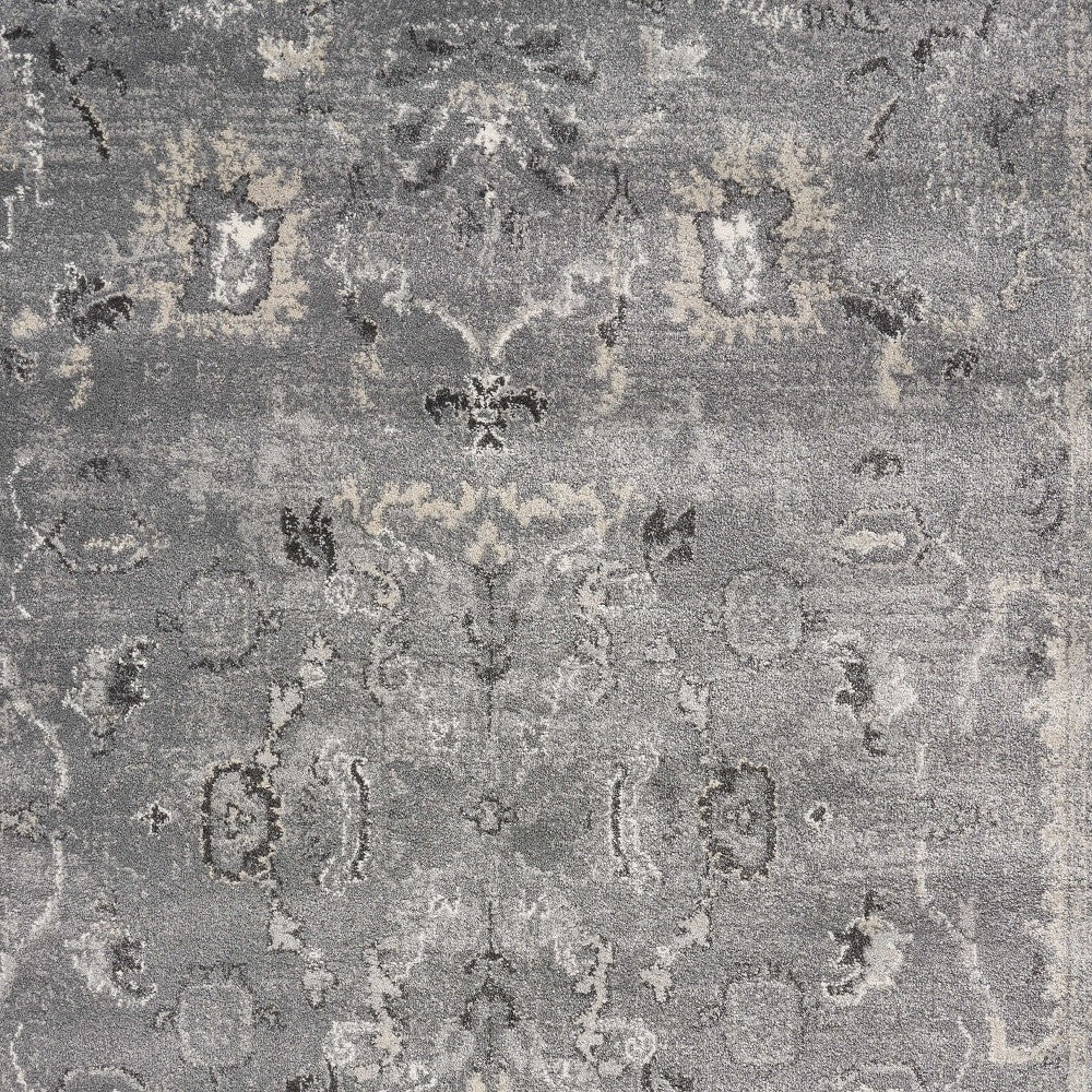 3' X 5' Gray Floral Area Rug