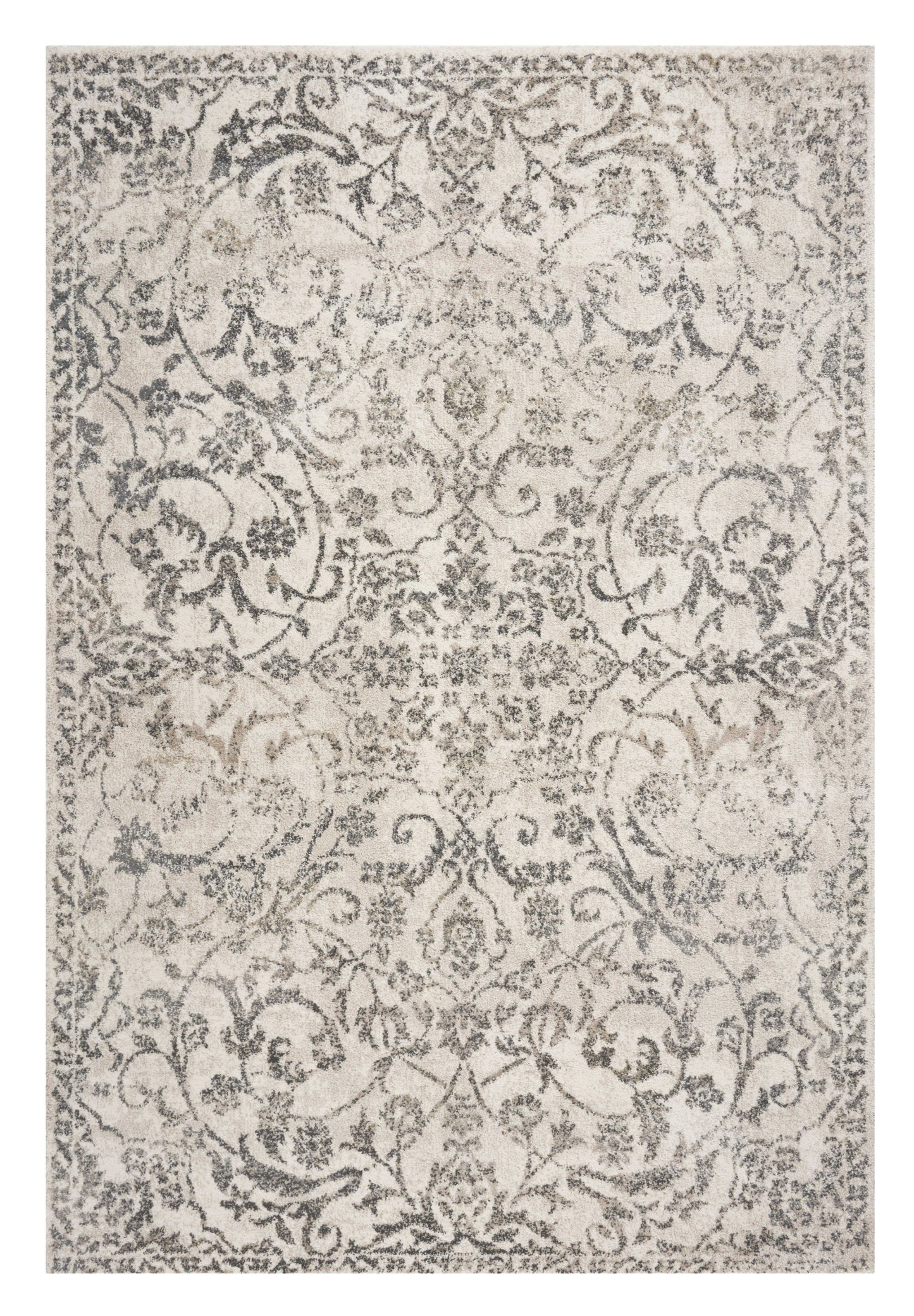 5' X 8' Ivory Floral Vines Area Rug