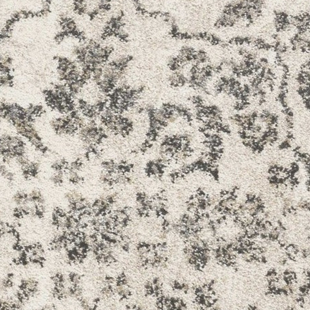 5' X 8' Ivory Floral Vines Area Rug