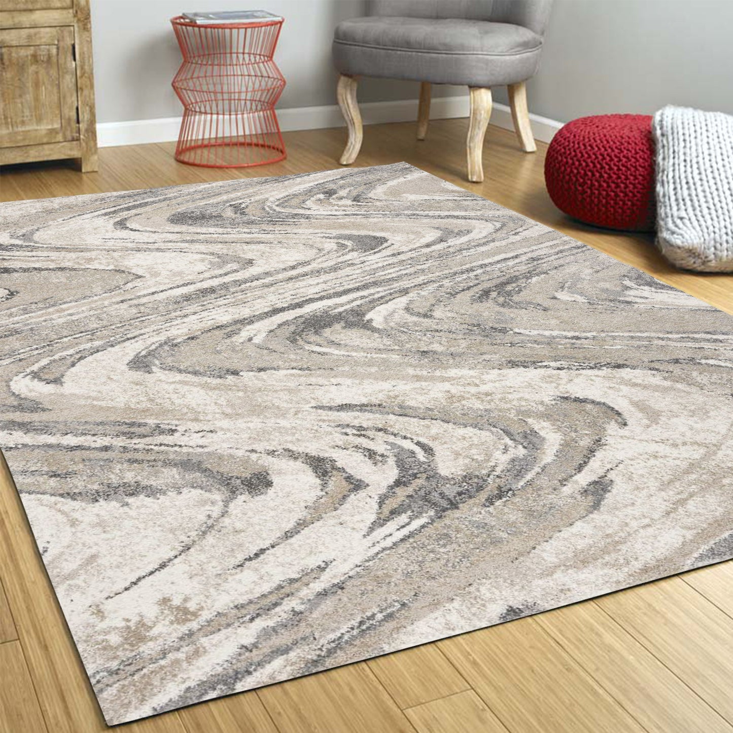 7' X 9'  Polypropylene Natural Area Rug