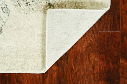 9' X 13' Ivory And Gray Abstract Area Rug