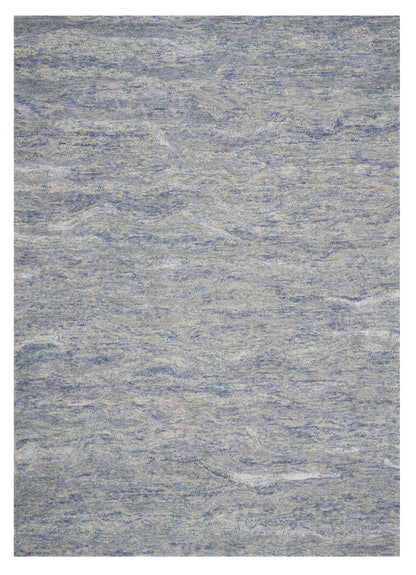 5' X 7' Ocean Blue Hand Tufted Abstract Indoor Area Rug