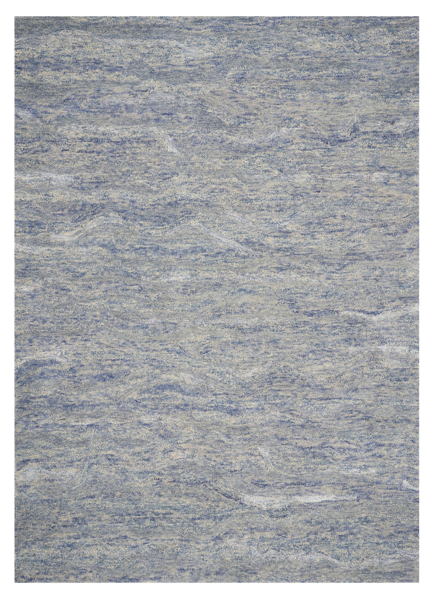 5' X 7' Ocean Blue Hand Tufted Abstract Indoor Area Rug