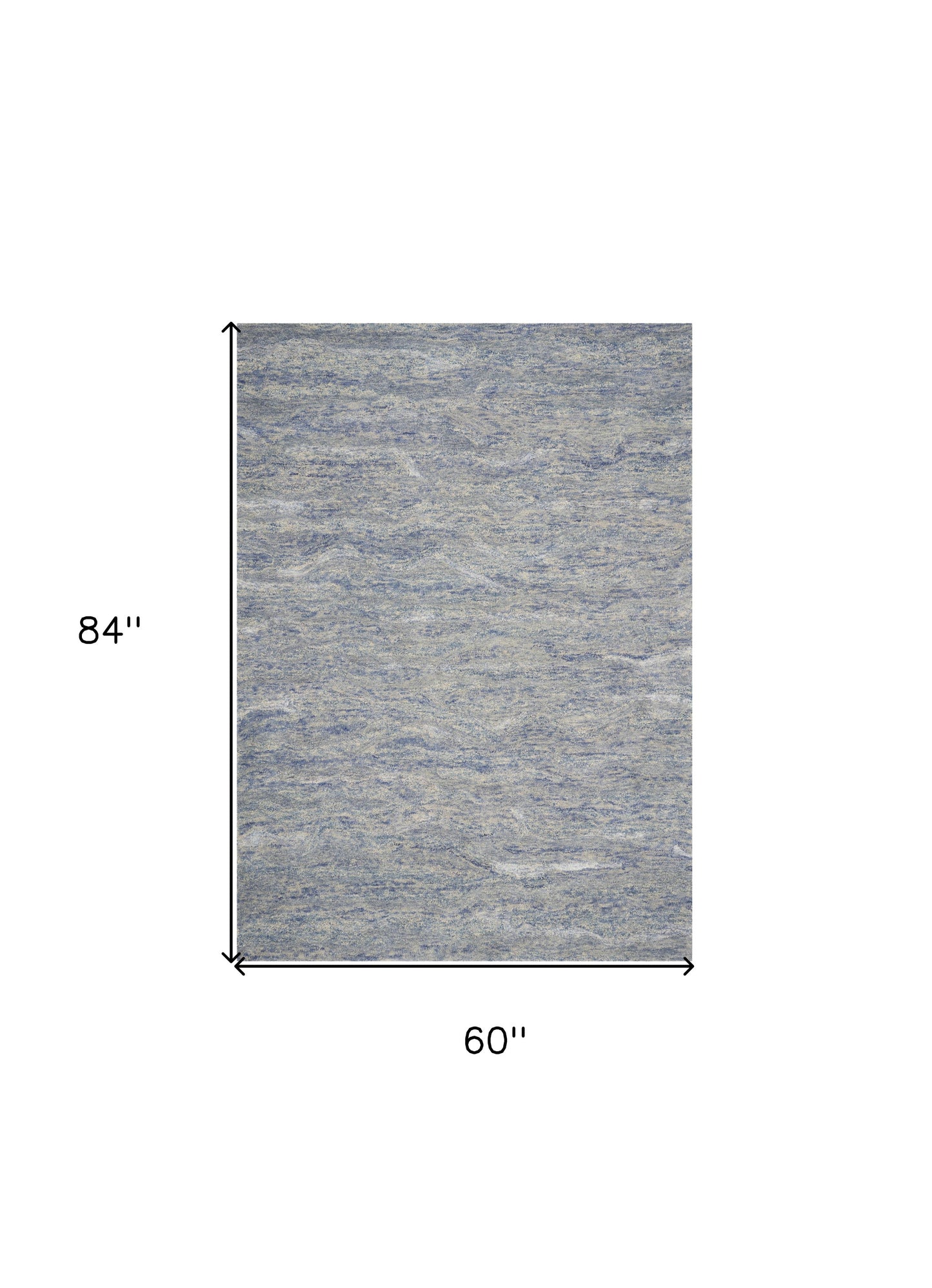 5' X 7' Ocean Blue Hand Tufted Abstract Indoor Area Rug