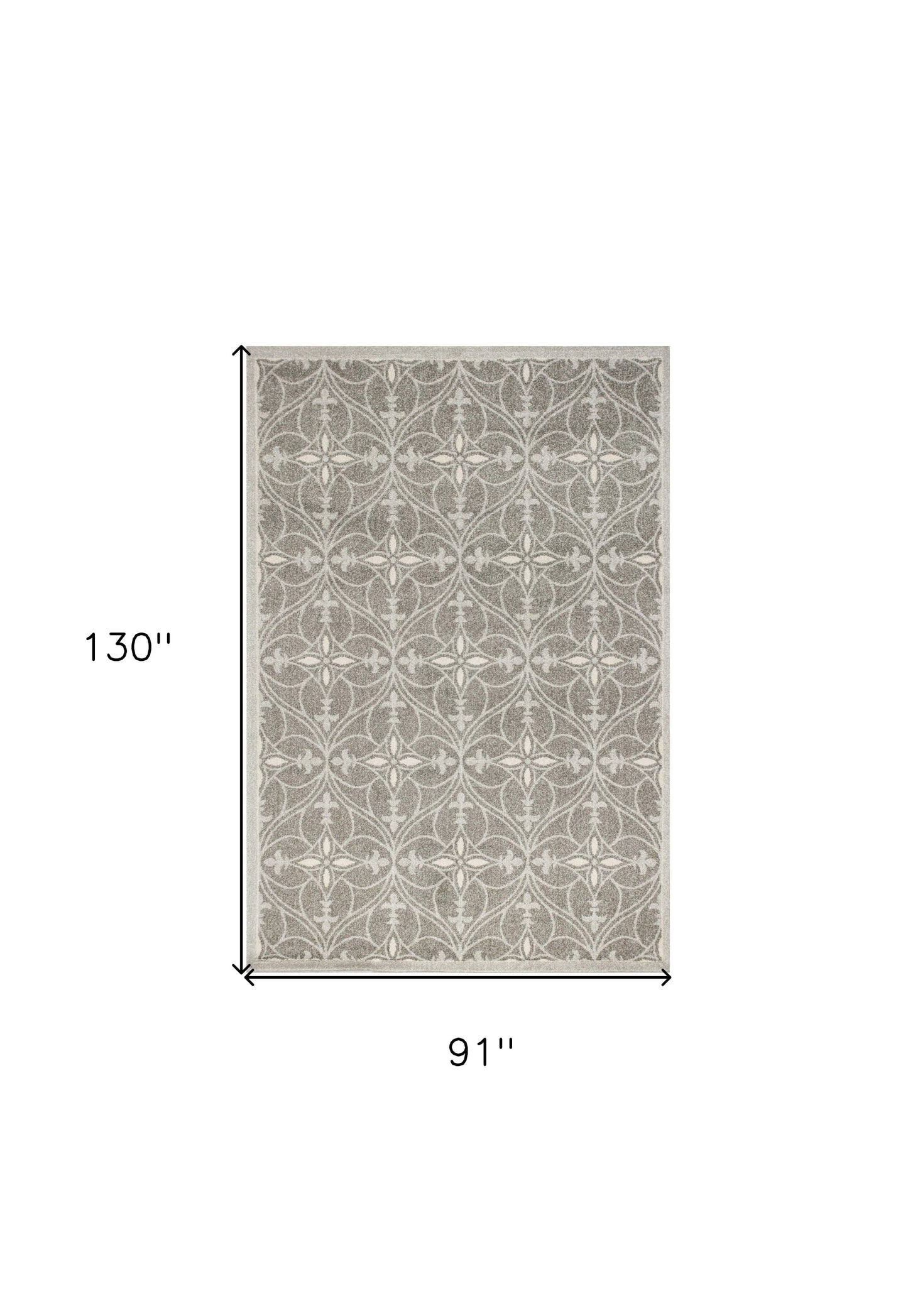 8' X 11' Gray Area Rug With UV Protection