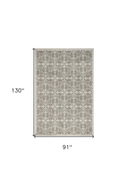 8' X 11' Gray Area Rug With UV Protection