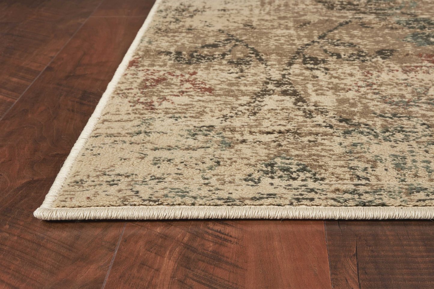 8' X 11' Champagne Beige Machine Woven Damask Indoor Area Rug