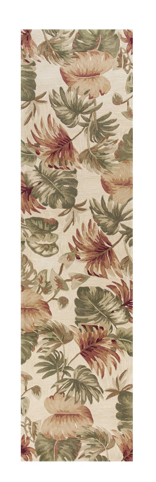 5' X 8' Beige Hand Tufted Tropical Leaves Indoor Area Rug