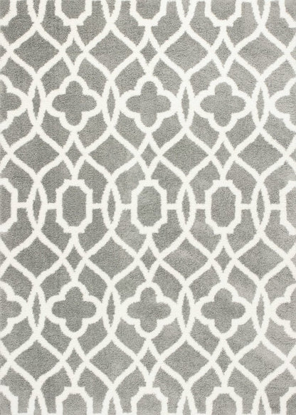 5' X 8' Gray And Ivory Ogee Area Rug