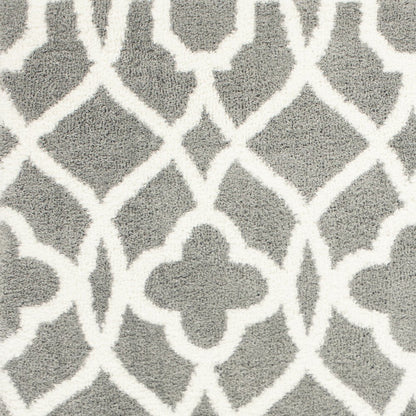 5' X 8' Gray And Ivory Ogee Area Rug