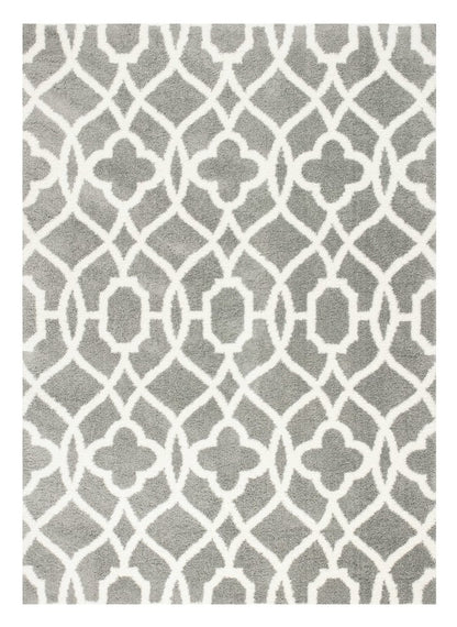 5' X 8' Gray And Ivory Ogee Area Rug