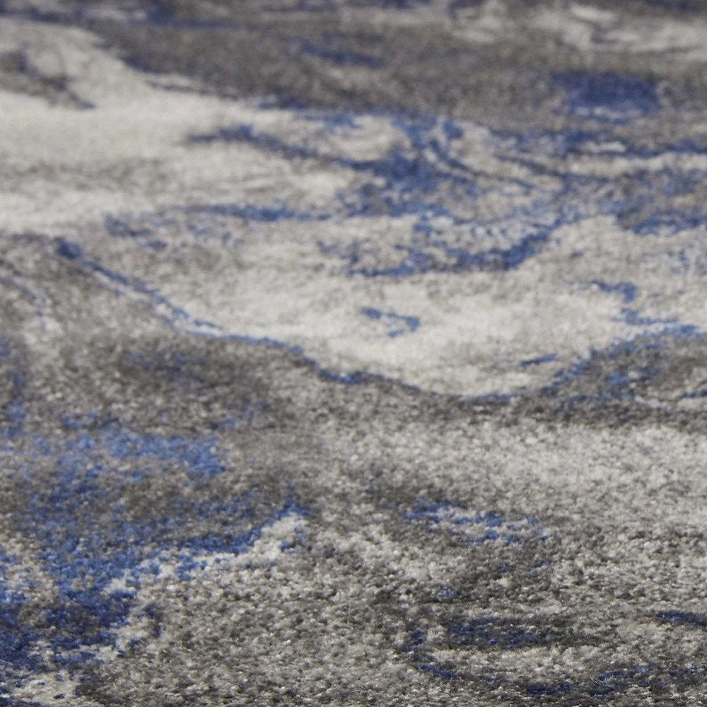 5' X 8' Blue And Gray Abstract Area Rug