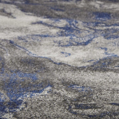 5' X 8' Blue And Gray Abstract Area Rug