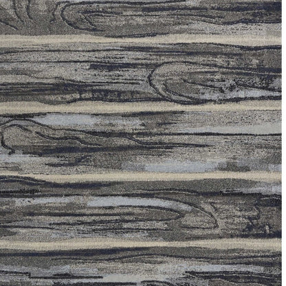 5' X 8' Gray Blue And Black Abstract Area Rug