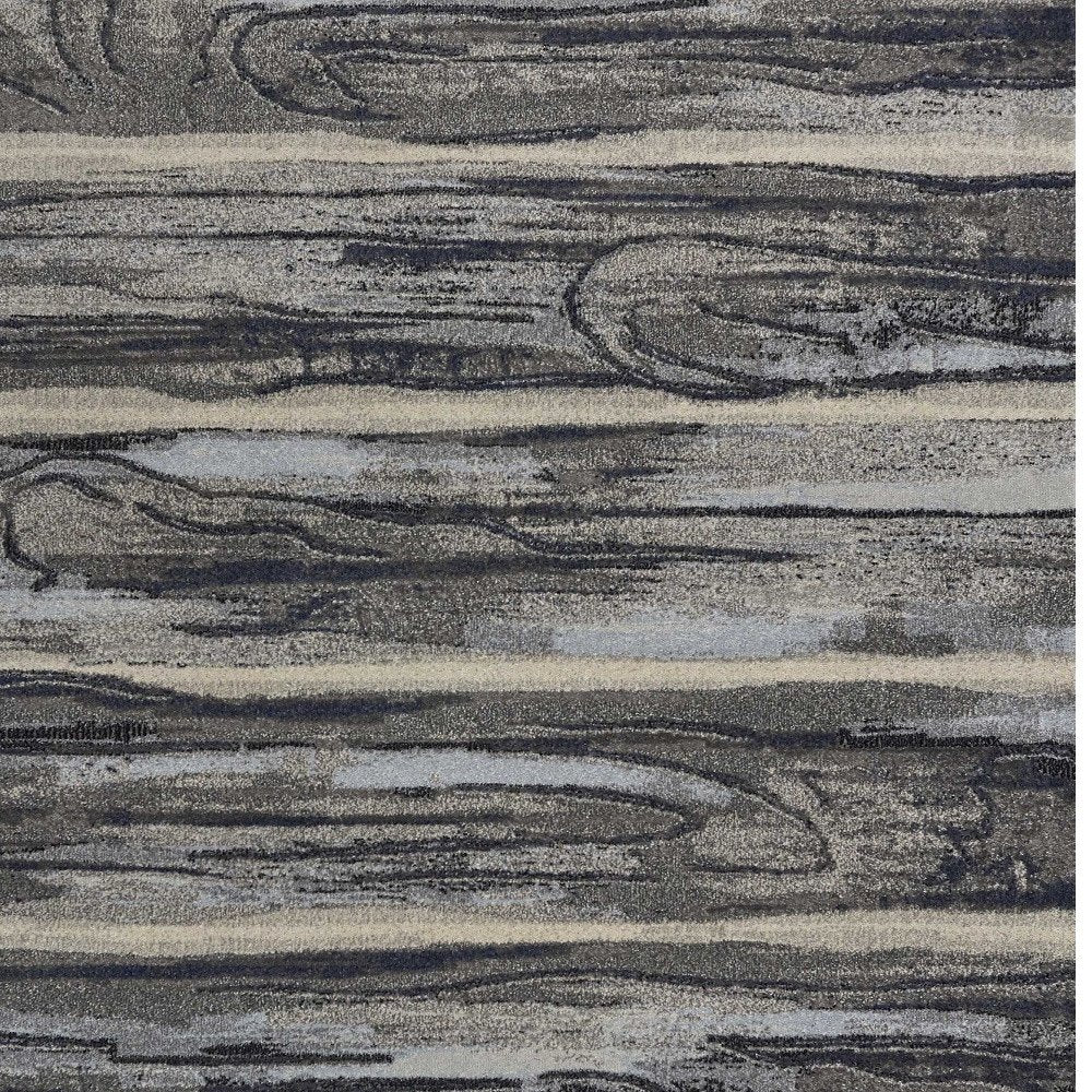 5' X 8' Gray Blue And Black Abstract Area Rug