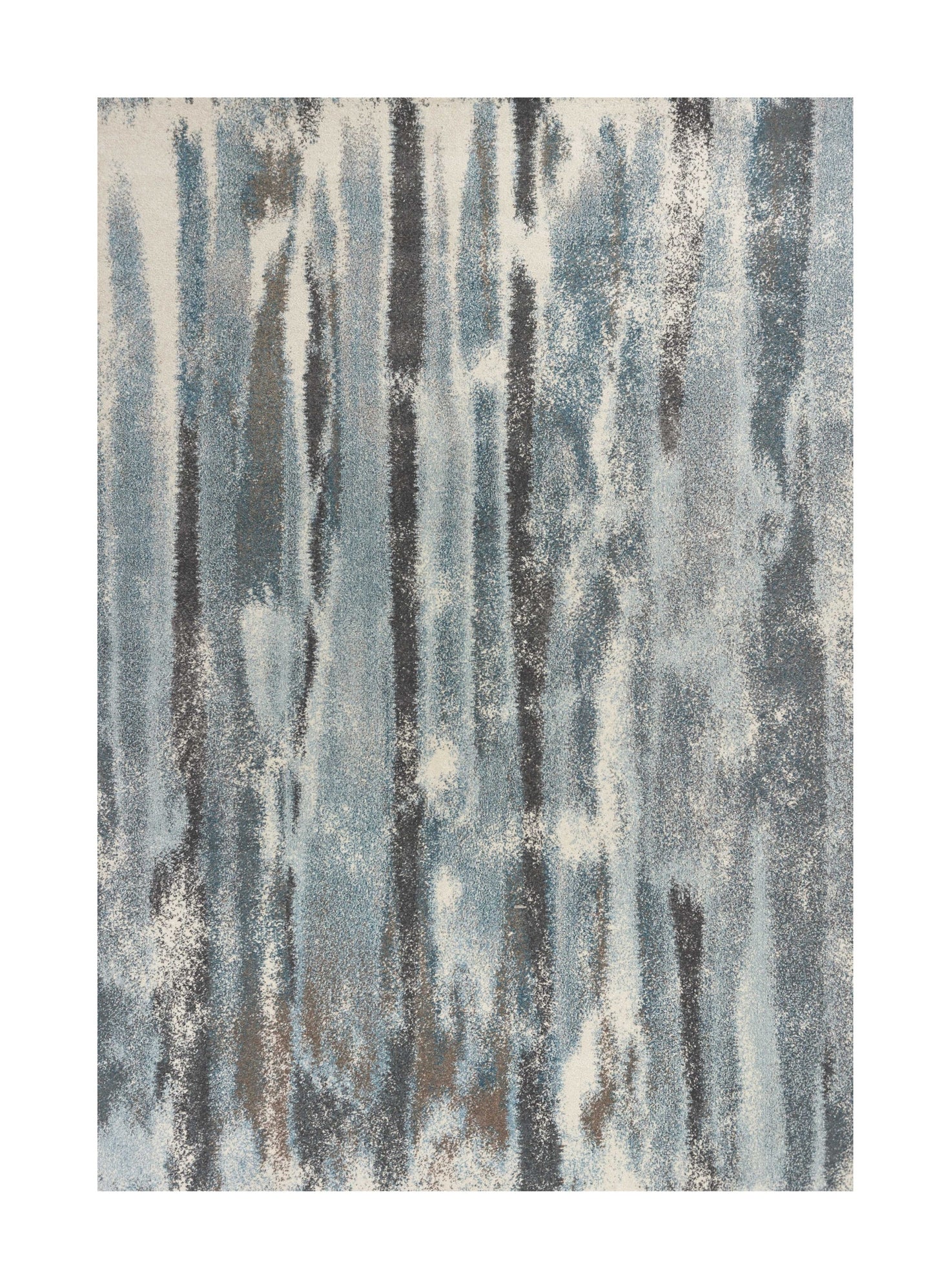 5' X 8' Teal Abstract Brushstrokes Indoor Area Rug