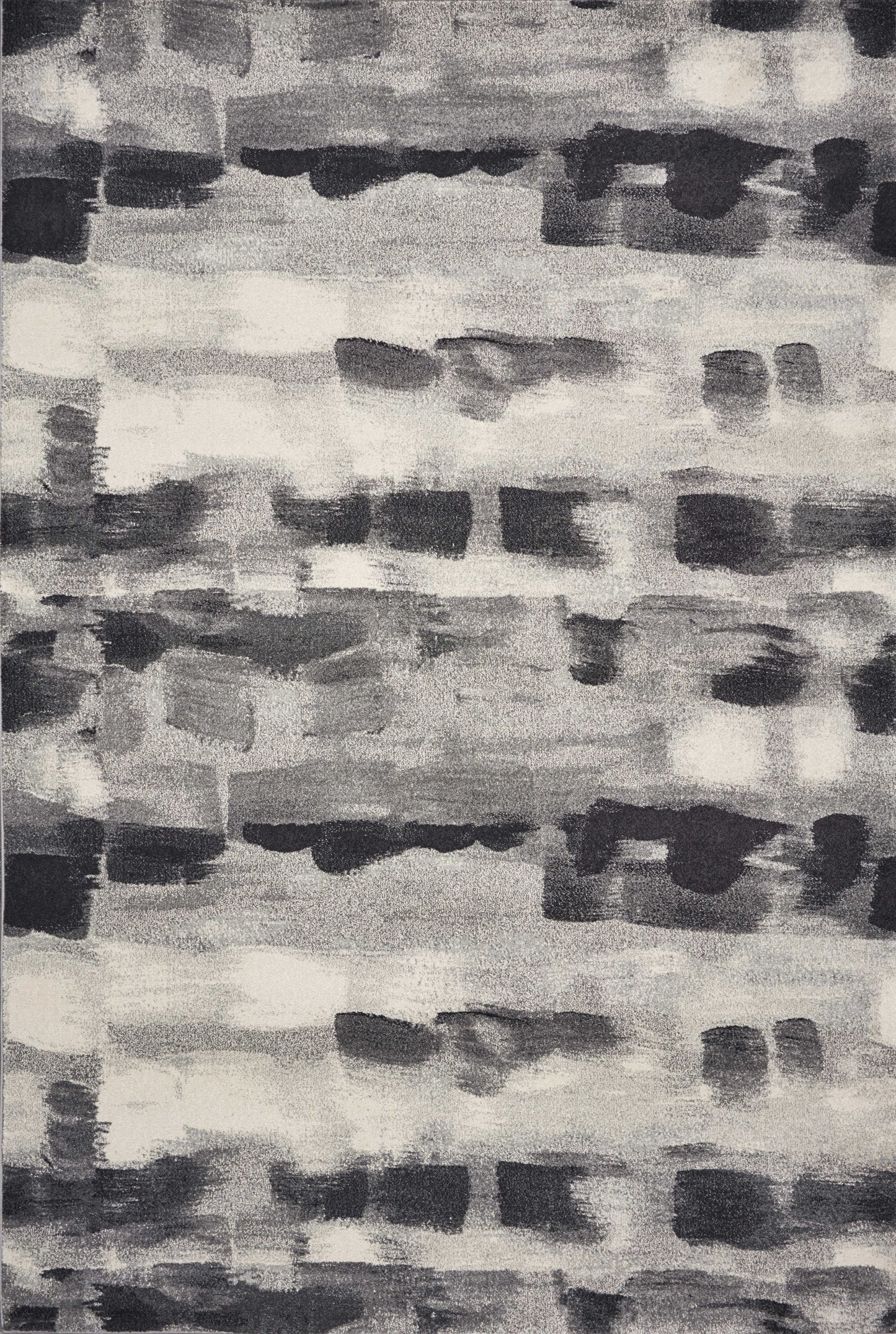 5' X 8' Shades Of Grey Machine Woven Abstract Brushstroke Indoor Area Rug