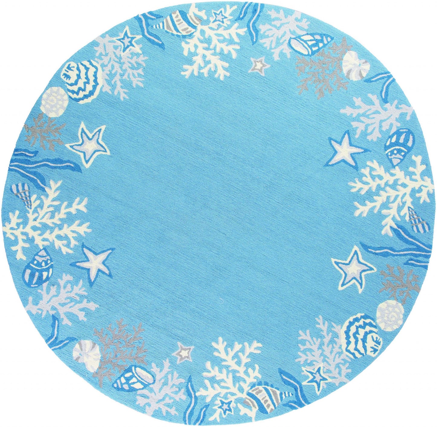 2' X 4' Light Blue Coral Hand Tufted Area Rug