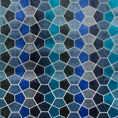 KRAVET DESIGN VELVET GEOMETRIC DARK BLUE,BLUE,SLATE   - 35309.5.0