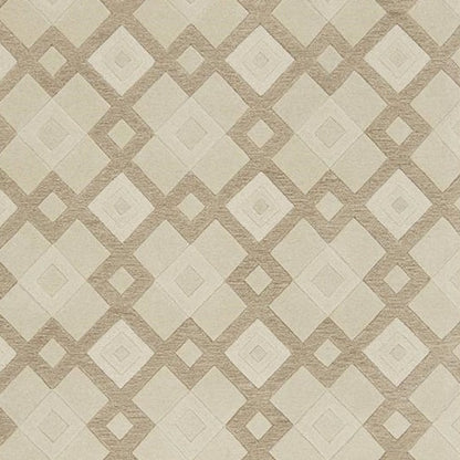 5' X 8' Ivory And Brown Wool Geometric Hand Tufted Area Rug