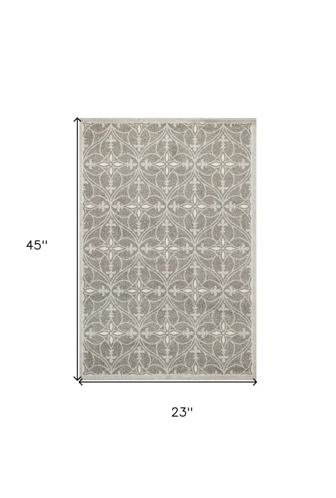 7' X 10' Gray Moroccan Indoor Outdoor Area Rug