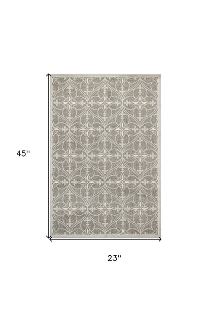 7' X 10' Gray Moroccan Indoor Outdoor Area Rug