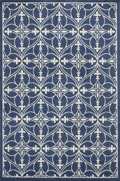 2' X 3' Blue and Ivory Area Rug