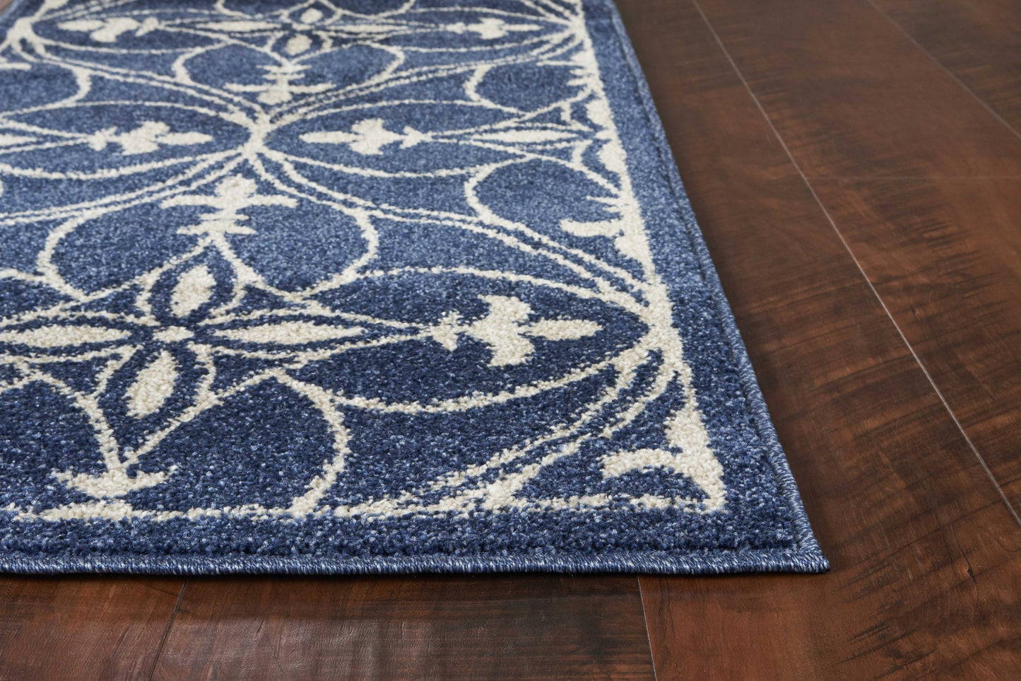 2' X 3' Blue and Ivory Area Rug